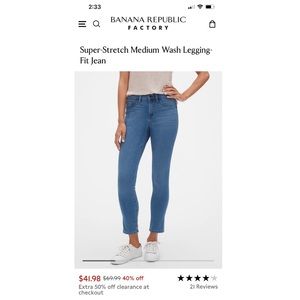 Banana Republic Super-Stretch Legging-Fit Jean